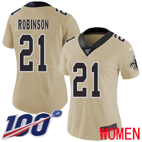New Orleans Saints Limited Gold Women Patrick Robinson Jersey NFL Football 21 100th Season Inverted Legend Jersey